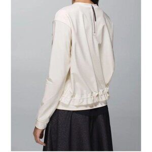 LULULEMON Women Departure Pullover Zip Back Long Sleeve Jacket Sz S Ivory 42-3